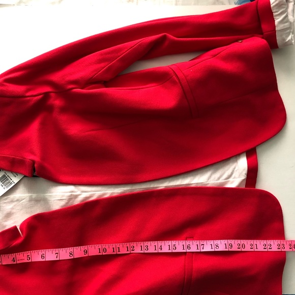 POINT ZERO Red Collarless Cotton Blazer NWT Size M - Picture 6 of 11